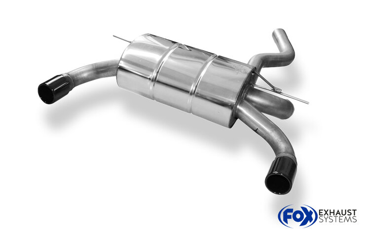 Fox Sportuitlaat BMW F36 - 428i M-pakket - Achterdemper rechts/links (pre-facelift) - 1x80 Type 12 rechts/links zwart ge&euml;mailleerd