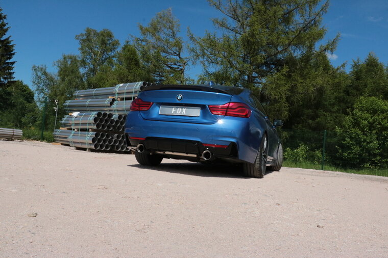 Fox Sportuitlaat BMW F36 - 440i xDrive Grand Coupe - M-pakket Achterdemper dwarsuitlaat rechts/links - 1x100 Type 25 rechts/links - met uitlaatklep in de linker uitlaatpijp