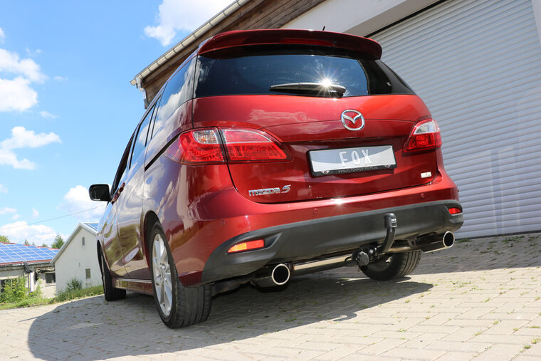 Fox Sportuitlaat Mazda 5 - CW achterdemper, dwarsuitgang rechts/links - 1x80 type 16 rechts/links