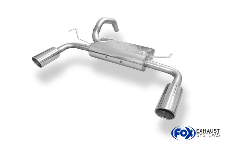 Fox Sportuitlaat Fiat 500 Abarth achterdemper, dwarsuitlaat rechts/links - 1x100 Type 16 rechts/links