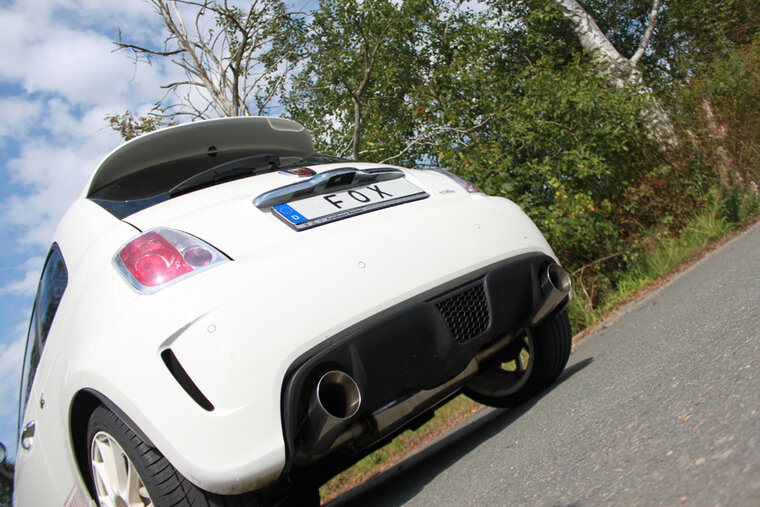 Fox Sportuitlaat Fiat 500 Abarth achterdemper, dwarsuitlaat rechts/links - 1x100 Type 25 rechts/links