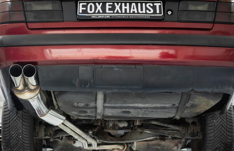 Fox Sportuitlaat BMW E34 520i achterdemper inclusief extra beugel - 2x76 Type 14