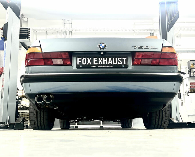 Fox Sportuitlaat BMW E32 730i/ 735i/ 740i/ 740iL/ 750i/ 750iL Achterdemper &Oslash;2x63,5mm incl. montagemateriaal - 2x78x75 Type 72 (met Type B inzetstuk)
