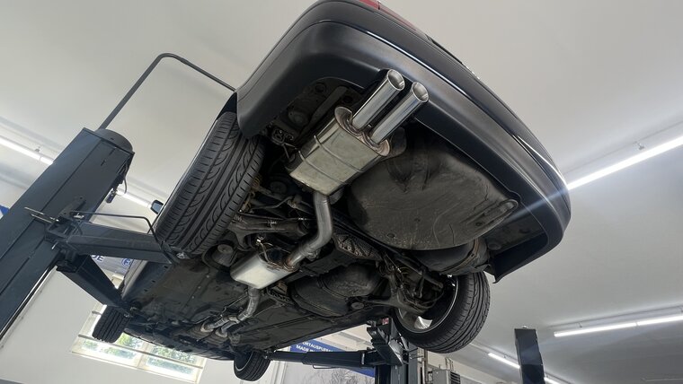 Fox Sportuitlaat Audi S2 B4 achterdemper 76 mm, voordemper en Y-verbindingspijp - 2x80 type 25