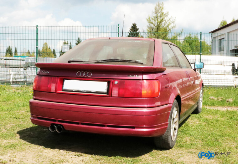 Fox Sportuitlaat Audi 80/90 - Type 89, B3 Sedan/Coup&eacute;/ 80 B4 - Cabriolet Achterdemper voor modellen met speciale bumper (zie afbeelding) - 2x76 Type 10