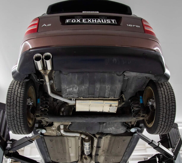 Fox Sportuitlaat Audi A2 - 1.4l 42l tank half systeem vanaf katalysator - 2x76 type 25 (bestaande uit achter- en voordemper met uitlaatpijp)