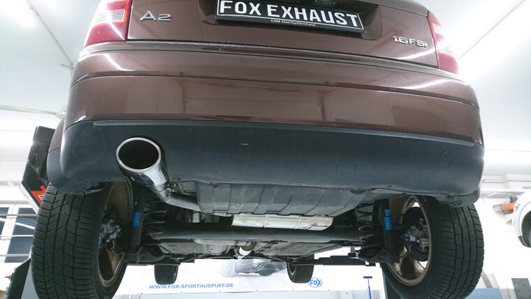 Fox Sportuitlaat Audi A2 - 1.4l 42l tank half systeem vanaf katalysator - 115x85 type 32 (bestaande uit achter- en voordemper met uitlaatpijp)