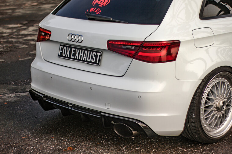 Fox Sportuitlaat Audi A3 - 8V Sportback quattro pre-facelift achterdemper, rechter/linker uitlaat - 160x130 type 38 rechts/links