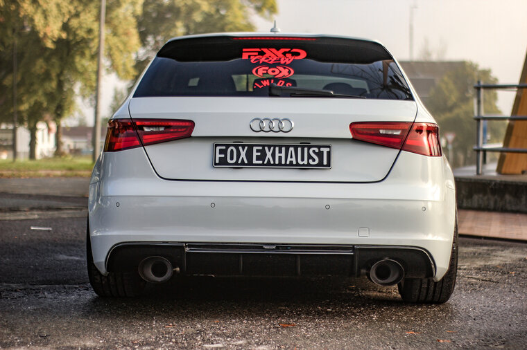 Fox Sportuitlaat Audi A3 - 8V Sportback quattro pre-facelift achterdemper, rechter/linker uitlaat - 160x130 type 38 rechts/links
