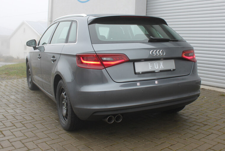Fox Sportuitlaat Audi A3 - 8V Sportback achterdemper, enkelzijdig - 2x80 Type 25