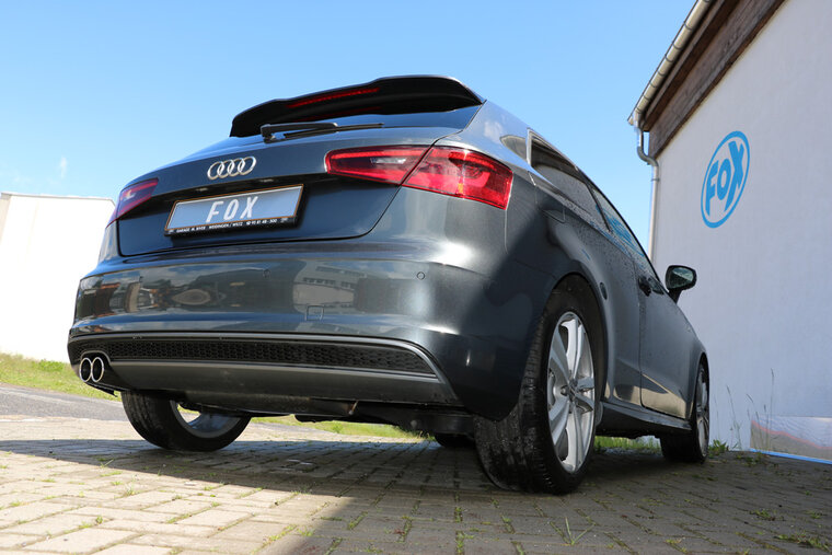 Fox Sportuitlaat Audi A3 - 8V 3-deurs - S-Line achterdemper, enkelzijdig - 2x80 Type 16