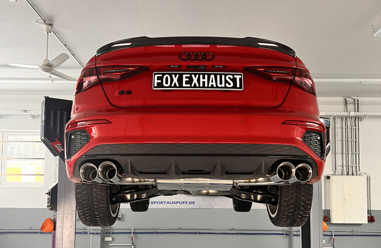 Fox Sportuitlaat Audi S3 GY - Sedan Half uitlaatsysteem vanaf OPF met uitlaatkleppen - 2x100 Type 25 rechts/links