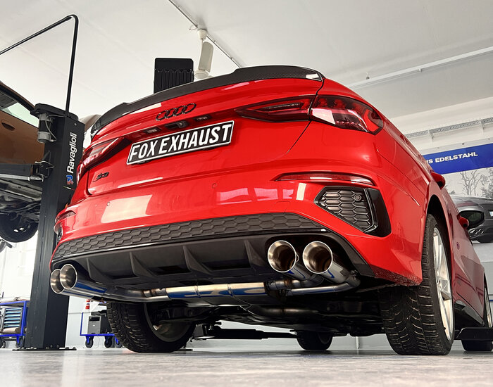 Fox Sportuitlaat Audi S3 GY - Sedan Half uitlaatsysteem vanaf OPF met uitlaatkleppen - 2x100 Type 25 rechts/links