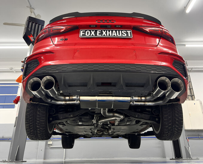 Fox Sportuitlaat Audi S3 GY - Sedan Half uitlaatsysteem van OPF met uitlaatkleppen - 2x114 Type 25 rechts/links