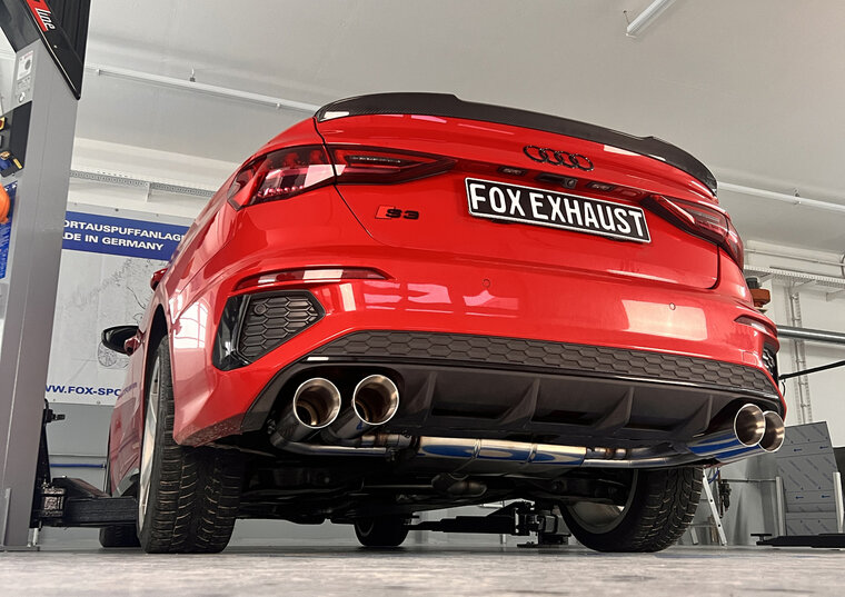 Fox Sportuitlaat Audi S3 GY - Sedan Half uitlaatsysteem van OPF met uitlaatkleppen - 2x114 Type 25 rechts/links