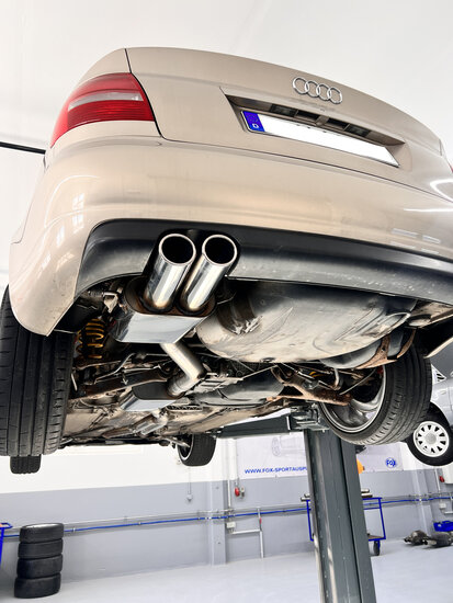 Fox Sportuitlaat Audi S4 B5 achterdemper - 2x88x74 type 32 met zijdelingse offset
