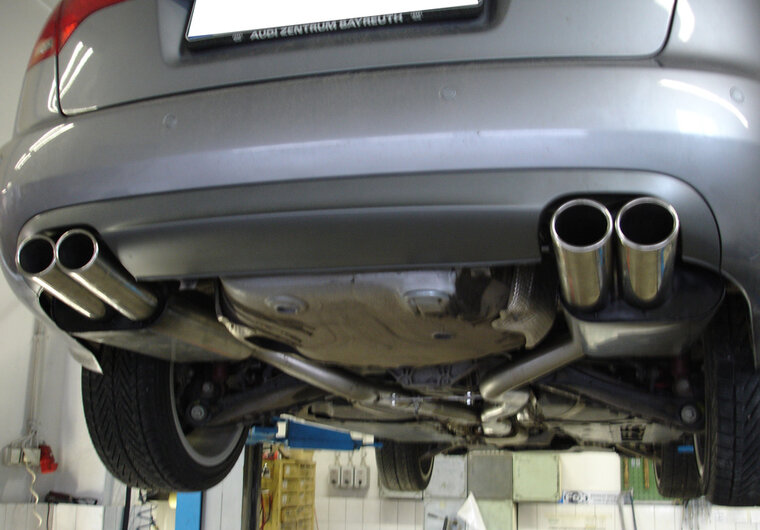 Fox Sportuitlaat Audi A4 Type B7 quattro achterdemper rechts/links &Oslash;63,5 mm voor 4-pijps uitvoering - 2x88x74 Type 32
