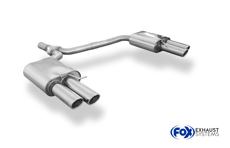 Fox Sportuitlaat Audi A4 B8 Sedan/Avant + S-Line Achterdemper rechts/links dubbele uitlaat incl. Y-adapterbuis &Oslash;55mm binnendiameter - 2x88x74 Type 32 rechts/links