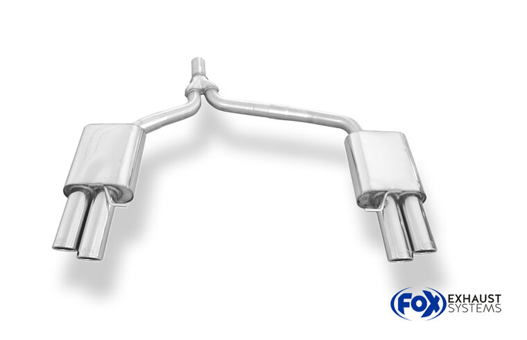 Fox Sportuitlaat Audi A4 B8 Sedan/Avant + S-Line Achterdemper rechts/links dubbele uitlaat incl. Y-adapterbuis &Oslash;65mm binnendiameter - 2x88x74 Type 32 rechts/links