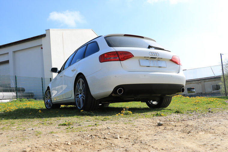 Fox Sportuitlaat Audi A4 B8 Sedan/Avant + S-Line Achterdemper rechts/links enkele uitlaat incl. Y-adapterbuis &Oslash;65mm binnendiameter - 1x100 Type 16 rechts/links