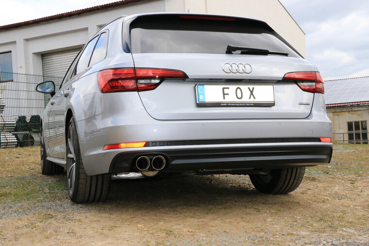 Fox Sportuitlaat Audi A4 B9 - 3.0l TDI - quattro achterdemper - 2x80 type 25