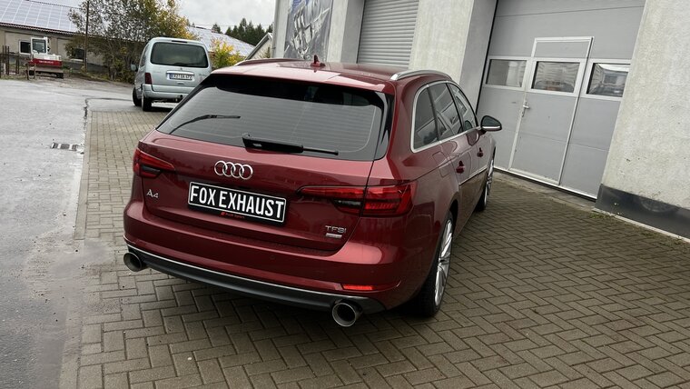 Fox Sportuitlaat Audi A4 B9 - 2WD Achterdemper rechts/links, Y-connector en middendemper - 1x114 Type 25 rechts/links