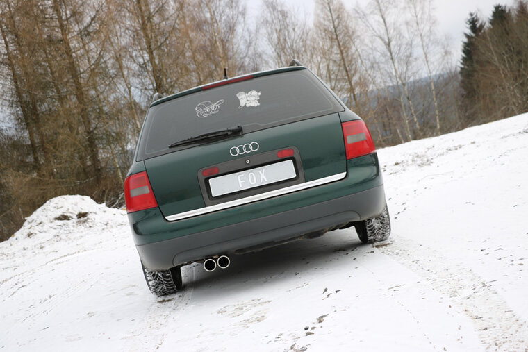 Fox Sportuitlaat Audi A6 Type 4B zonder uitsparing in de bumper, achterdemper - 2x76 Type 13
