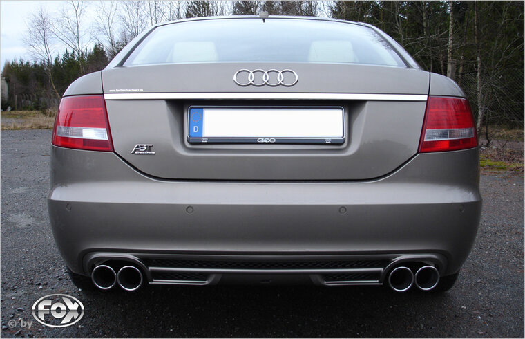 Fox Sportuitlaat Audi A6 Type 4F quattro achterdemper rechts/links &Oslash;63,5 mm - 2x76 Type 17 rechts/links