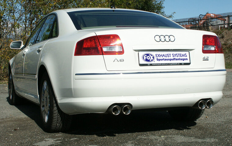 Fox Sportuitlaat Audi A8 Type 4E achterdemper rechts/links &Oslash;70mm - 2x80 Type 17 rechts/links
