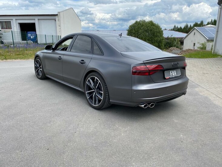 Fox Sportuitlaat Audi S8 Type 4H met uitlaatkleppen, achterdemper rechts/links dubbele doorstroming - 2x100x77 Type 38 rechts/links