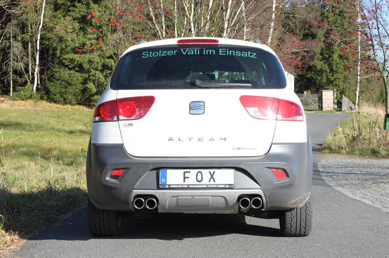 Fox Sportuitlaat Seat Altea XL 5P - 4x4 Freetrack dwarsgeplaatste achterdemper, uitlaat rechts/links - 2x76 Type 16 rechts/links