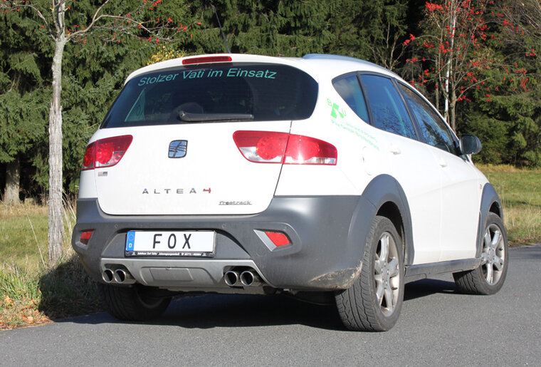 Fox Sportuitlaat Seat Altea XL 5P - 4x4 Freetrack dwarsgeplaatste achterdemper, uitlaat rechts/links - 2x76 Type 16 rechts/links