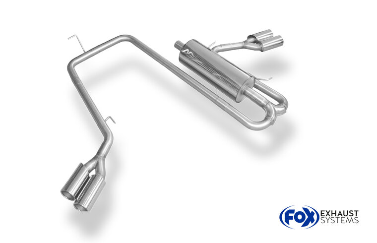Fox Sportuitlaat VW Amarok 4x4 - zonder treeplanken, achterdemper met zij-uitlaten aan de linker- en rechterkant van het voertuig - 2x90 Type 12 rechts/links
