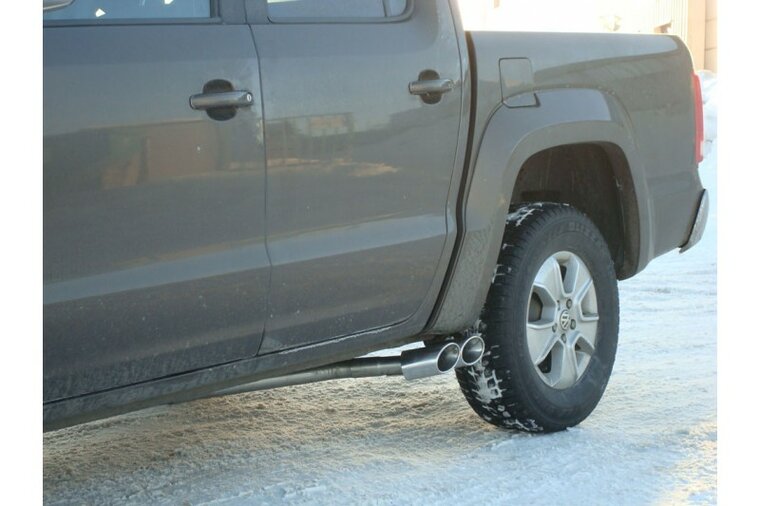Fox Sportuitlaat VW Amarok 4x4 - zonder treeplanken, achterdemper met zij-uitlaat aan de linker- en rechterkant van het voertuig - 2x115x85 type 38 rechts/links