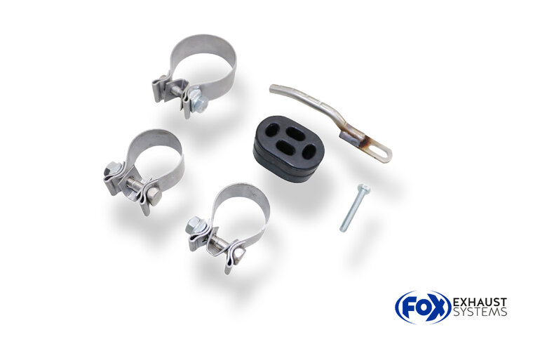 Fox Sportuitlaat Opel Astra F Caravan achterdemper rechts/links 3-puntsophanging &Oslash;63,5 mm - 2x80 type 13 rechts/links