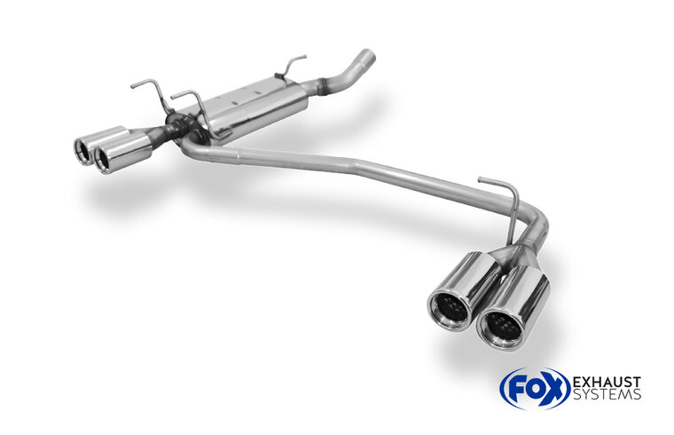 Fox Sportuitlaat Opel Astra F Caravan achterdemper rechts/links 3-puntsophanging &Oslash;63,5 mm - 2x80 type 13 rechts/links