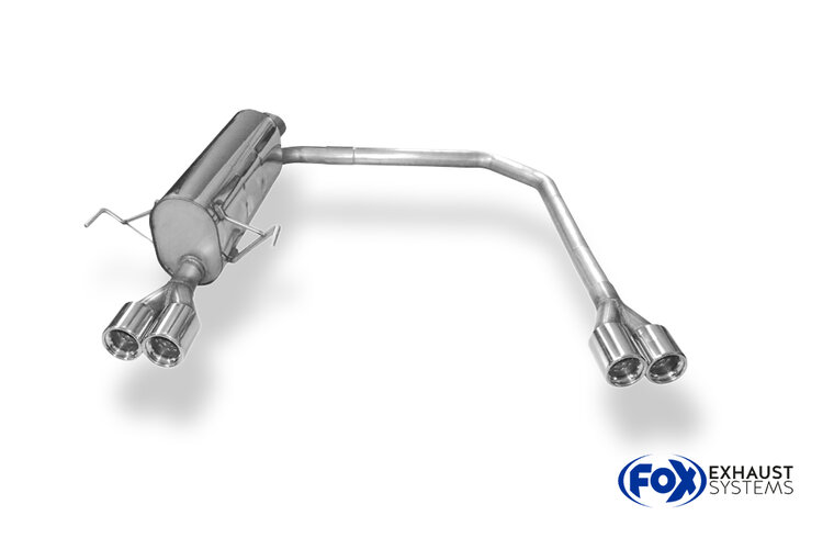 Fox Sportuitlaat Opel Astra H/ Astra H GTC Turbo Achterdemper Rechts/Links Uitlaat &Oslash;63,5mm - 2x76 Type 13 Rechts/Links