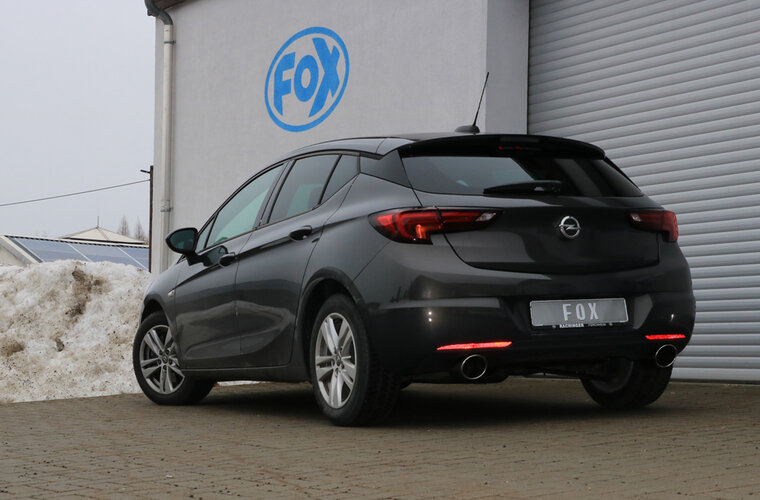 Fox Sportuitlaat Opel Astra K hatchback achterdemper, dwarsuitlaat rechts/links - 129x106 type 32 rechts/links