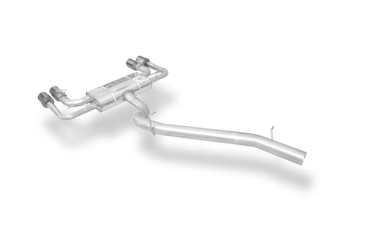 Fox Sportuitlaat Cupra Ateca/ Seat Ateca Cupra 4x4 - 5FP Half uitlaatsysteem vanaf katalysator - 2x100 Type 25 rechts/links zwart ge&euml;mailleerd - met 2 elektronische kleppen