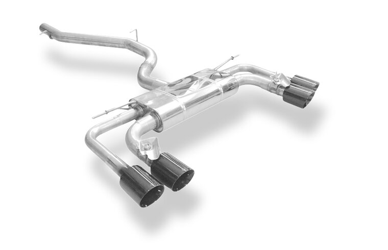 Fox Sportuitlaat Cupra Ateca/ Seat Ateca Cupra 4x4 - 5FP Half uitlaatsysteem vanaf katalysator - 2x100 Type 25 rechts/links zwart ge&euml;mailleerd - met 2 elektronische kleppen