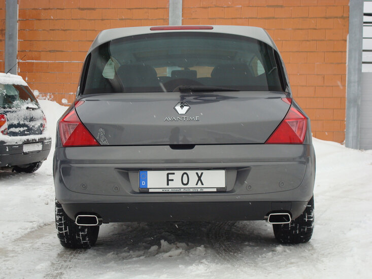 Fox Sportuitlaat Renault Avantime achterdemper, dwarsuitgang rechts/links - 145x65 type 59 rechts/links