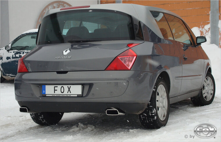 Fox Sportuitlaat Renault Avantime achterdemper, dwarsuitgang rechts/links - 145x65 type 59 rechts/links