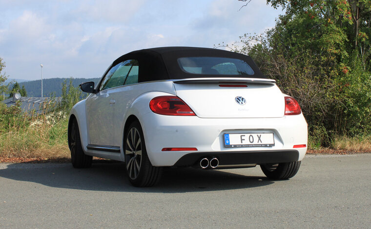 Fox Sportuitlaat VW Beetle 1.2l - 16 (5C) Coup&eacute; &amp; Cabriolet - Onafhankelijke wielophanging, enkelzijdige achterdemper - 2x90 Type 16