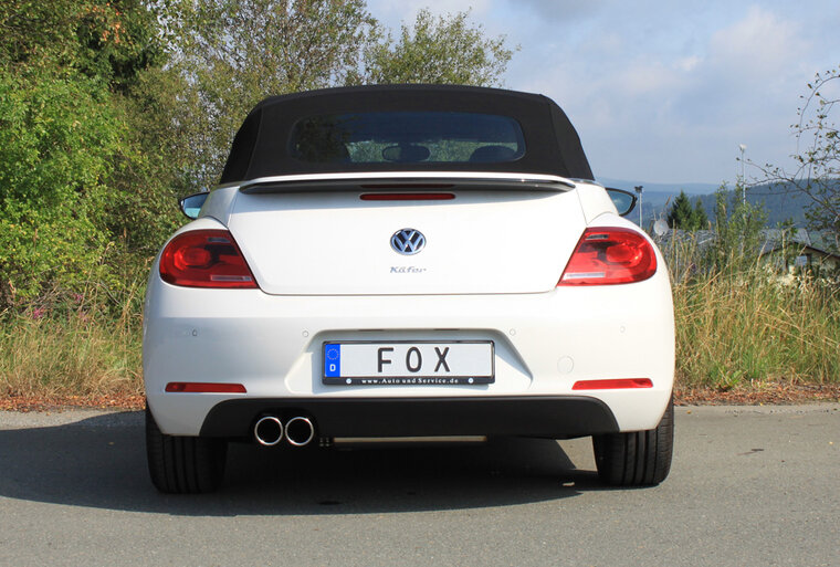 Fox Sportuitlaat VW Beetle 1.2l - 16 (5C) Coup&eacute; &amp; Cabriolet - Onafhankelijke wielophanging, enkelzijdige achterdemper - 2x90 Type 16