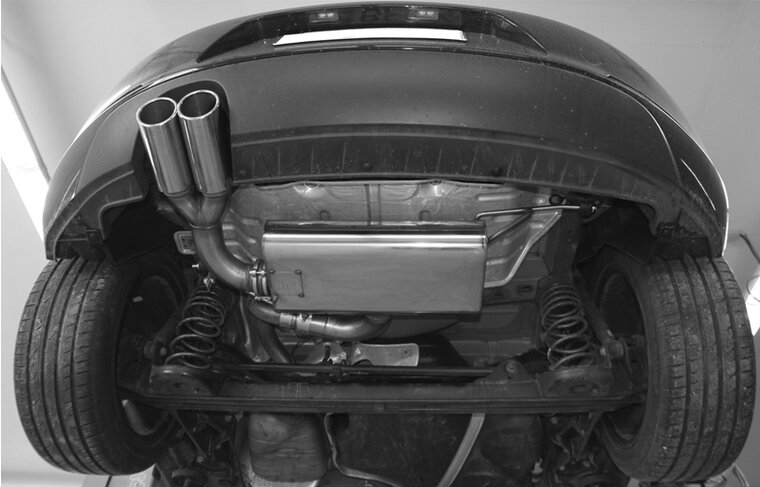 Fox Sportuitlaat VW Beetle 1.4l - 16 (5C) Coup&eacute; &amp; Cabrio - Starre achteras, enkelzijdige uitlaatdemper - 2x90 Type 16