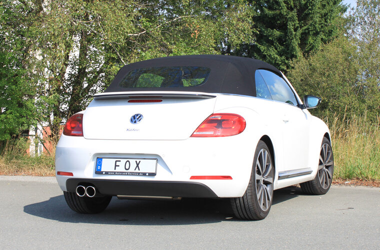 Fox Sportuitlaat VW Beetle 1.2l - 16 (5C) Coup&eacute; &amp; Cabrio - Starre achteras, enkelzijdige uitlaatdemper - 2x90 Type 16