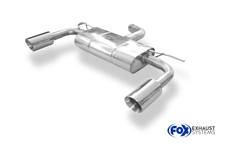Fox Sportuitlaat VW Beetle - 16 (5C) Coup&eacute; &amp; Cabriolet Onafhankelijke wielophanging. Achterdemper Rechts/Links Uitlaat - 1x100 Type 25 Rechts/Links