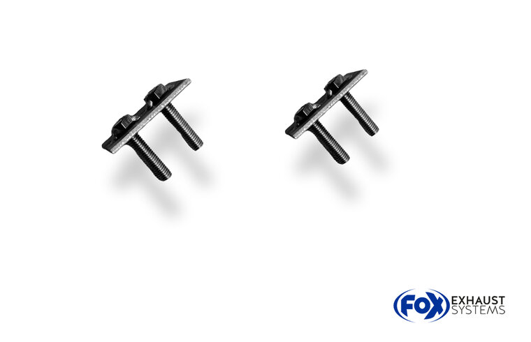 Fox Sportuitlaat Reparatieset voor bevestigingsbeugels van de Porsche Boxster Type 986 (bestaande uit 2 beugels en 4 ringen)