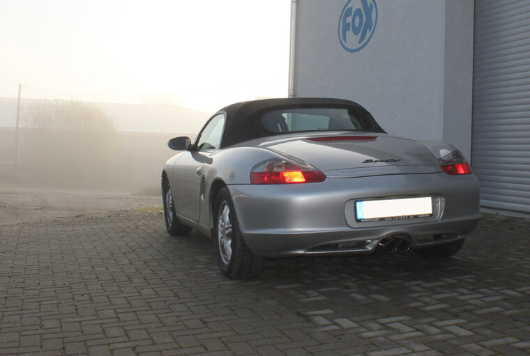 Fox Sportuitlaat Porsche Boxster Type 986 achterdemper, centrale uitlaat - 2x80 Type 25