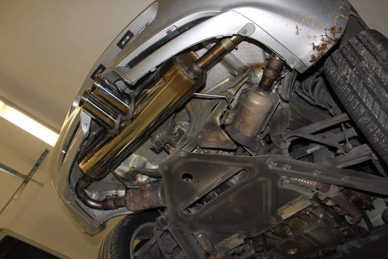 Fox Sportuitlaat Porsche Boxster Type 986 achterdemper, centrale uitlaat - 2x80 Type 25